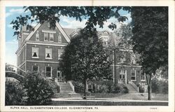 Alpha Hall, Elizabethtown College Pennsylvania Postcard Postcard Postcard