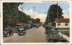 Street Scene Geneva-on-the-Lake Ohio Postcard