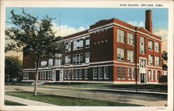 High School, Red Oak, Iowa Postcard