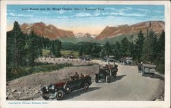 Auto Buses St. Mary Chalets Glacier National Park Postcard