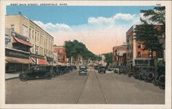 West Main Street, Greenfield Postcard