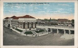 Illinois Central Railway Station and Subway Postcard