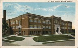 High School, Marion Indiana Postcard