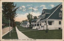 Residence View on Central Avenue, Red Wing Postcard