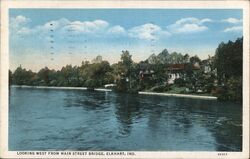 Looking West from Main Street Bridge Postcard