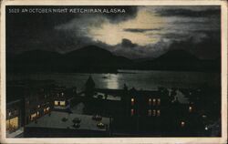 October Night Ketchikan Alaska Postcard