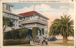 Main Entrance to Hotel Virginia Postcard