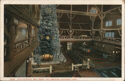 Old Faithful Inn Lobby Postcard