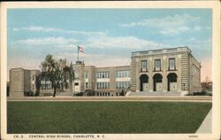 Central High School Charlotte NC Postcard