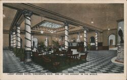 Lobby Grand Hotel Cincinnati Ohio Postcard Postcard Postcard