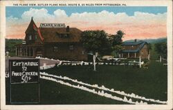 The Plane View Restaurant Butler, PA Postcard Postcard Postcard