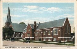 Episcopal Church and Parish House, Henderson North Carolina Postcard Postcard Postcard