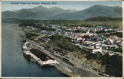 Aerial View of Prince Rupert, B.C. Postcard