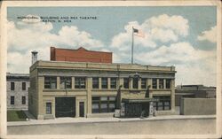 Municipal Building and Rex Theatre Raton New Mexico Postcard Postcard Postcard