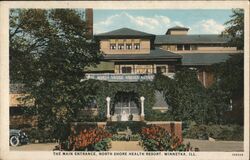 North Shore Health Resort Main Entrance Winnetka, IL Postcard Postcard Postcard