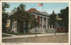 Public Library Streator Illinois Postcard