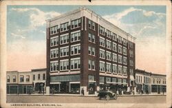 Lawrence Building, Sterling Illinois Postcard