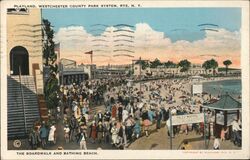 Playland Boardwalk and Bathing Beach Rye, NY Postcard Postcard Postcard