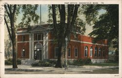 Post Office Greenfield Mass Massachusetts Postcard Postcard Postcard