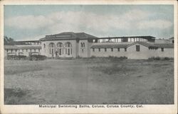 Municipal Swimming Baths Colusa Postcard