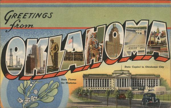 Greetings From Oklahoma Postcard