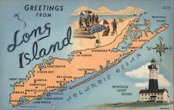 Greetings from Long Island New York Postcard Postcard Postcard