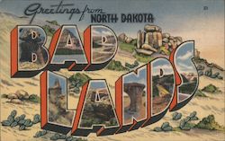 Greetings from Bad Lands Postcard