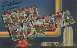 Greetings from North Dakota Postcard