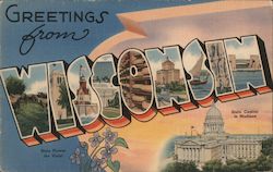 Greetings from Wisconsin Postcard Postcard Postcard