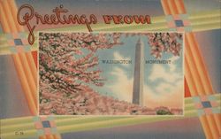 Greetings from Washington Monument Postcard