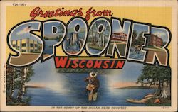 Greetings from Spooner Wisconsin Postcard Postcard Postcard