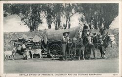 Orville Ewing of Pritchett Colorado and His Touring Menagerie Postcard