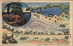 Lake Arrowhead California 80 Miles of Scenic Beauty Postcard