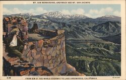 Mt. San Bernardino Greyback and Mt. San Jacinto from Rim of the World Highway Postcard