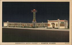 Bennett's Auto Court, Evanston Wyoming Postcard Postcard Postcard