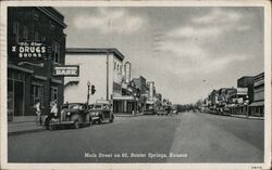 Main Street on 66 Baxter Springs Kansas Postcard