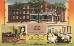 Hotel Burke, Carroll Iowa Postcard