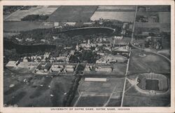 University of Notre Dame Indiana Aero-Foto Postcard Postcard Postcard