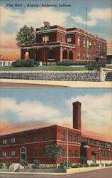 City Hall, Armory Anderson, IN Postcard Postcard Postcard