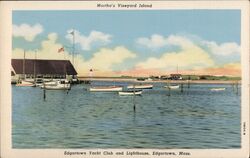 Edgartown Yacht Club and Lighthouse Massachusetts Postcard Postcard Postcard