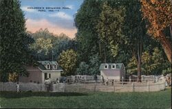 Children's Swimming Pool, Peru Indiana Postcard