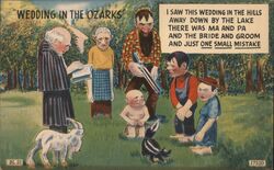 Wedding in the Ozarks Comic Hillbilly Postcard Comic, Funny Postcard Postcard Postcard