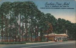 Southern Pines Motel Florence South Carolina Postcard