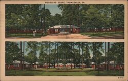 Woodland Court, Thomasville GA Postcard