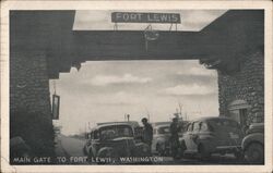 Main Gate to Fort Lewis Postcard