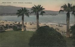 Beach Scene Santa Barbara Postcard