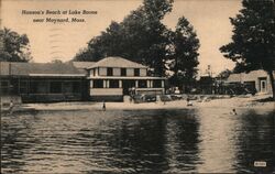 Hanson's Beach at Lake Boone Maynard, MA Postcard Postcard Postcard