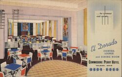 El Dorado Cocktail and Dining Room, Commodore Perry Hotel Postcard