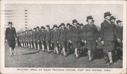 Military Drill WAAC Training Center Postcard