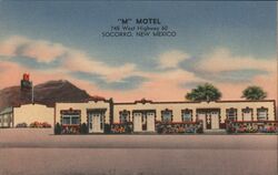 "M" Motel, Socorro, New Mexico Postcard